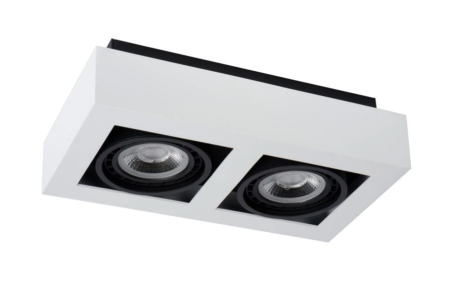 Lucide ZEFIX - Plafondspot - LED Dim to warm - GU10 (ES111) - 2x12W 2200K/3000K - Wit - uit